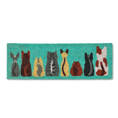 Row of Cats Small Doormat - Lemon And Lavender Toronto