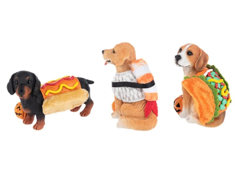 Food Costume Dog Figurines