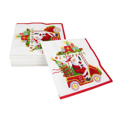 Santa's Golf Cart Cocktail Napkins - 20 Per Package - Lemon And Lavender Toronto