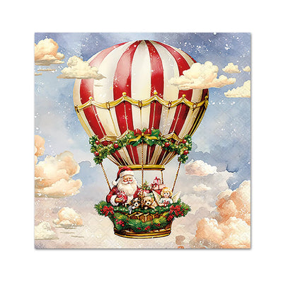 Santa's Hot Air Balloon - Luncheon Size - Lemon And Lavender Toronto