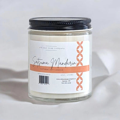 Satsuma Mandarin Natural Soy Candle - Made in Canada - Lemon And Lavender Toronto