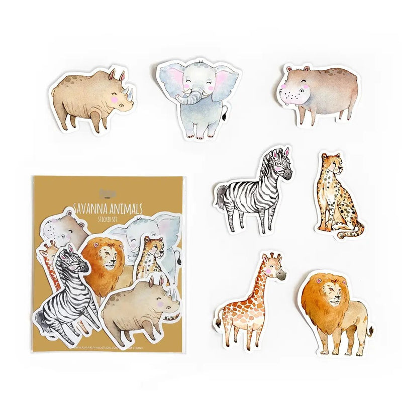 Savanna Animals Sticker Set - Lemon And Lavender Toronto