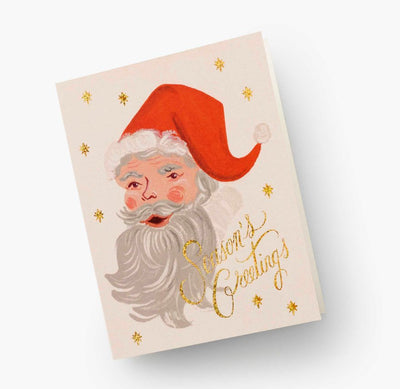 Seasons Greetings Santa Christmas Card - Lemon And Lavender Toronto