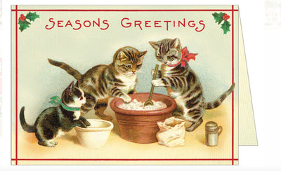 Seasons Greetings Vintage Cats Card - Lemon And Lavender Toronto