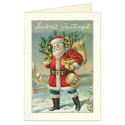 Seasons Greetings Vintage Santa Card - Lemon And Lavender Toronto