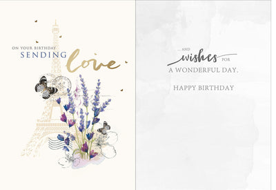 Sending Love on Birthday Greeting Card - Lemon And Lavender Toronto