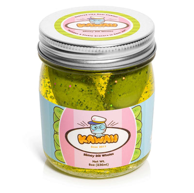 Shimmery Pickle Clear Slime with Pickle Erasers - Lemon And Lavender Toronto