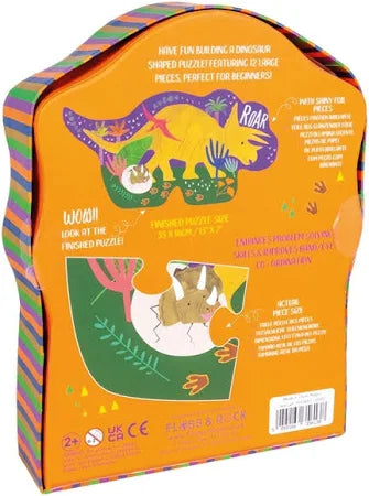 Dino 12pc Shaped Jigsaw Puzzle in Shaped Box