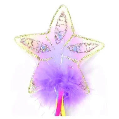 Multi Pastel and Gold Glitter Rainbow Wand
