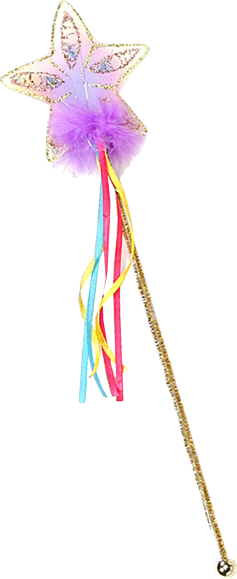 Multi Pastel and Gold Glitter Rainbow Wand