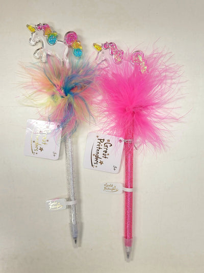 Prancing Unicorn Fluffy Pens