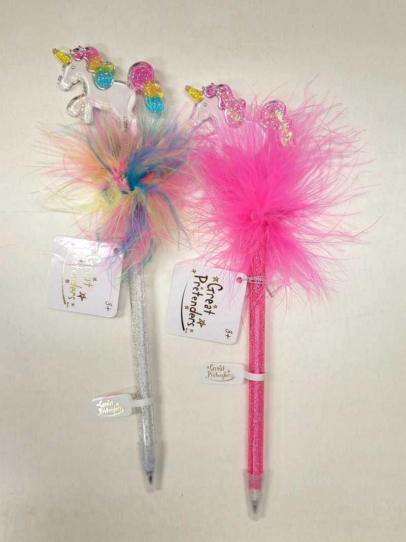 Prancing Unicorn Fluffy Pens