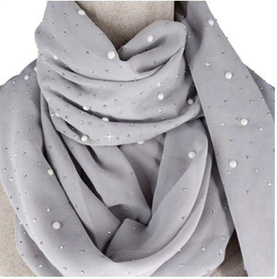 Silver Grey Pearl Scarf - Jacqueline Kent - Lemon And Lavender Toronto