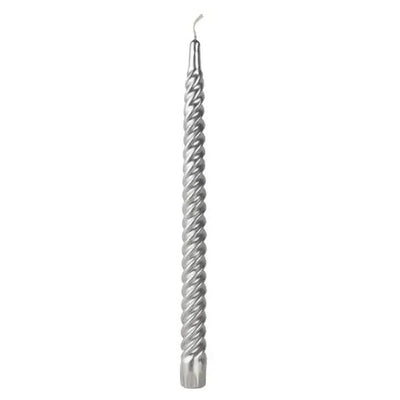 Silver Spiral Metallic Taper Candle - Lemon And Lavender Toronto