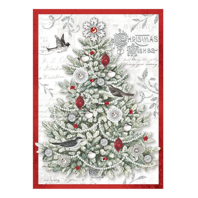 Silver Tree Boxed Holiday Cards - Set of 12 - Lemon And Lavender Toronto