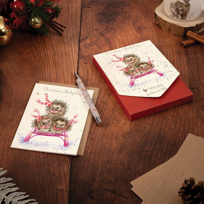 'Sledgehogs' Hedgehog Christmas Card Pack - Lemon And Lavender Toronto