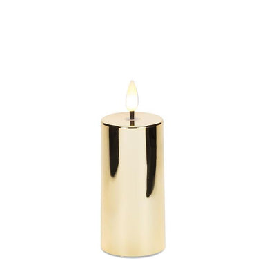 Small Gold Metallic LED Pillar - Lemon And Lavender Toronto