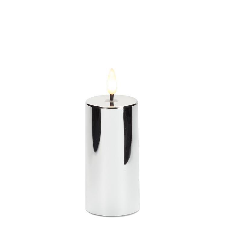 Small Silver Metallic LED Pillar - Lemon And Lavender Toronto