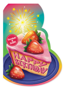 Scratch and Sniff Strawberry Happy Birthday Cake