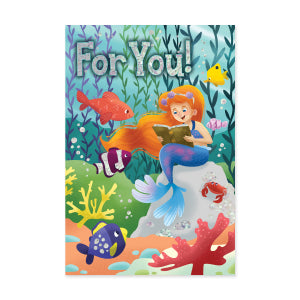 Mermaid With Book Enclosure Card