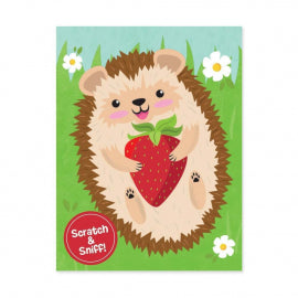 Hedgehog With Strawberry Scratch & Sniff Enclosure Card