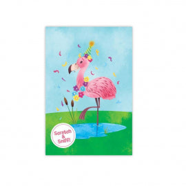 Strawberry Flamingo Scratch & Sniff Enclosure Card