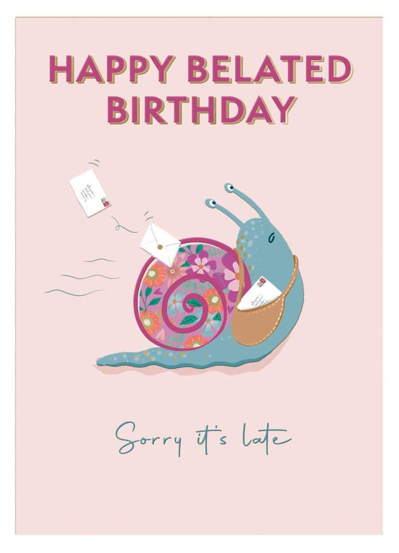 Snail Belated Birthday Greeting Card - Lemon And Lavender Toronto