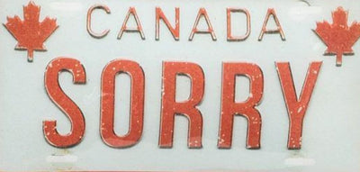 Sorry License Plate Ornament - Lemon And Lavender Toronto