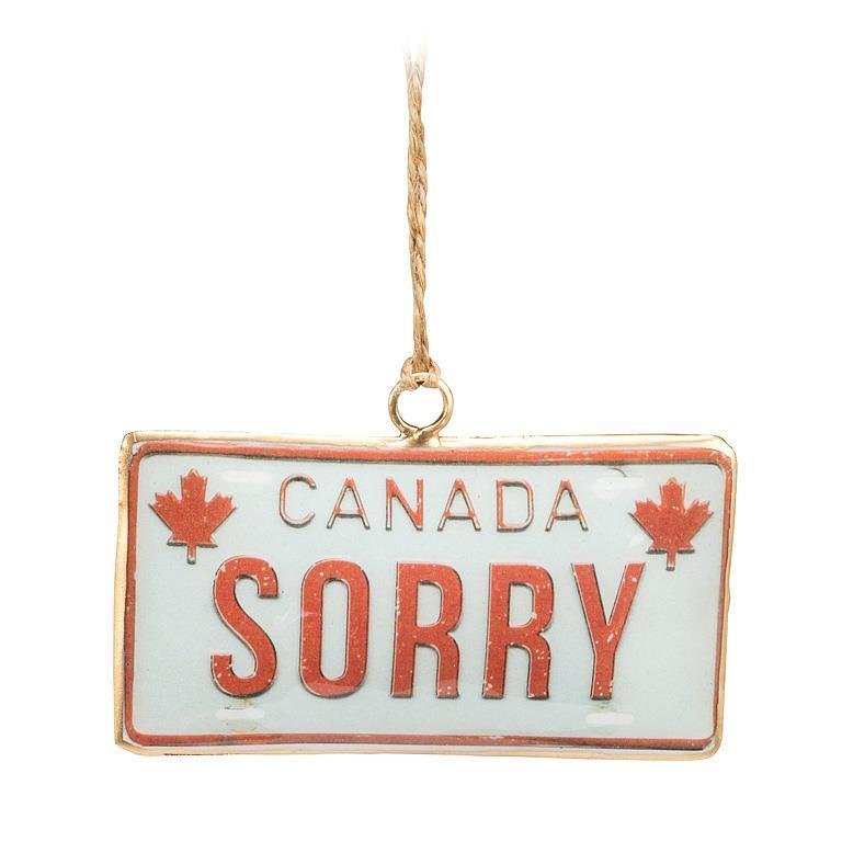 Sorry License Plate Ornament - Lemon And Lavender Toronto