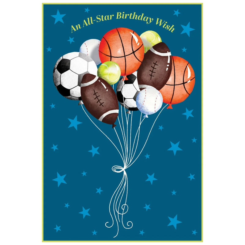 Sport Balloons Birthday Card - Lemon And Lavender Toronto