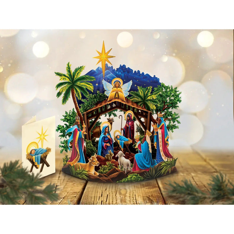 Starlit Nativity Pop - Up Greeting Card - Lemon And Lavender Toronto