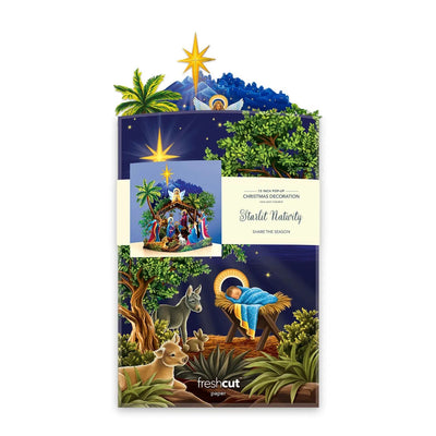 Starlit Nativity Pop - Up Greeting Card - Lemon And Lavender Toronto