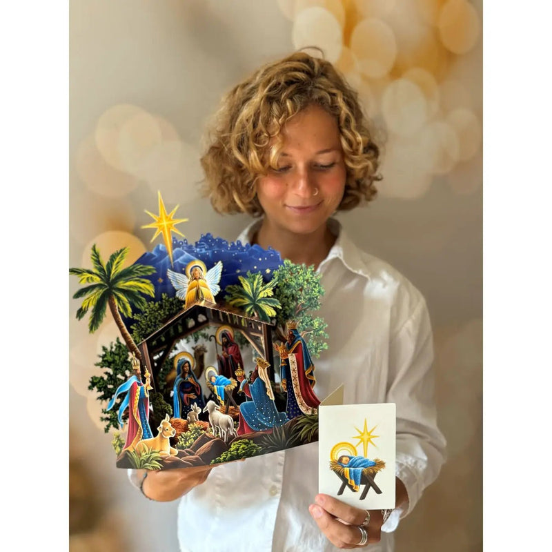 Starlit Nativity Pop - Up Greeting Card - Lemon And Lavender Toronto