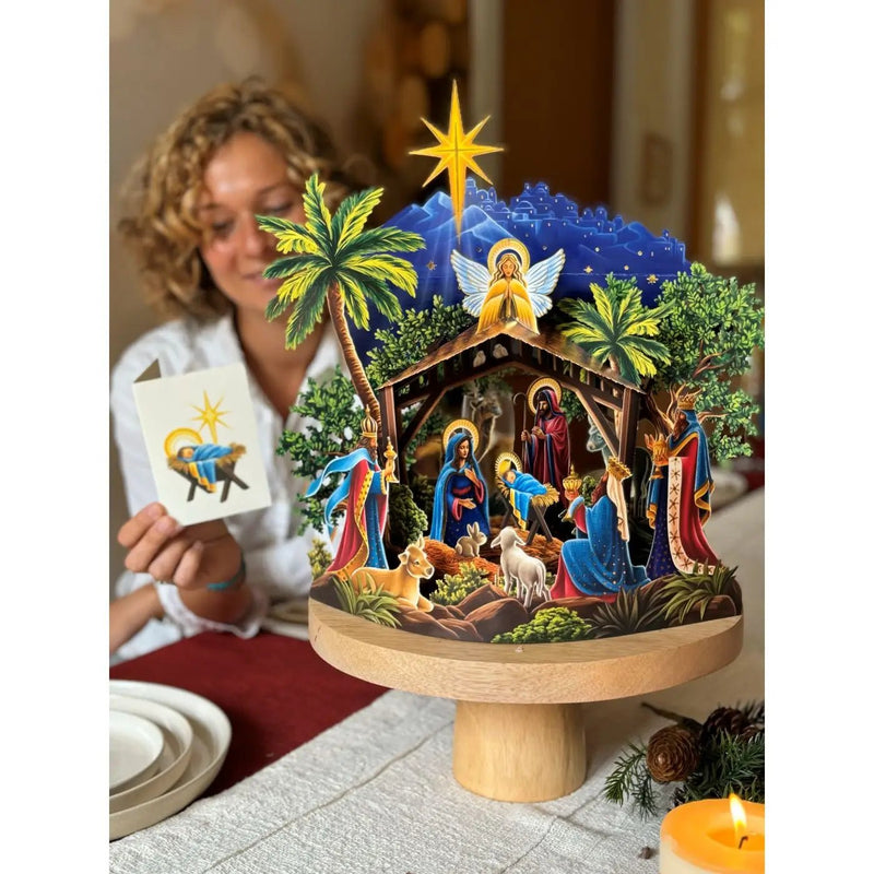 Starlit Nativity Pop - Up Greeting Card - Lemon And Lavender Toronto