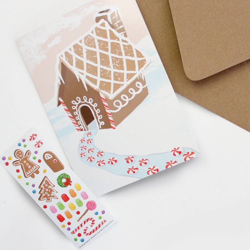 Sticker Scene Card - Gingerbread House - Lemon And Lavender Toronto