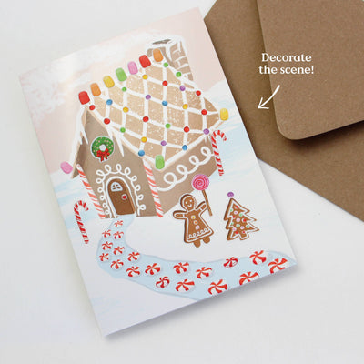 Sticker Scene Card - Gingerbread House - Lemon And Lavender Toronto