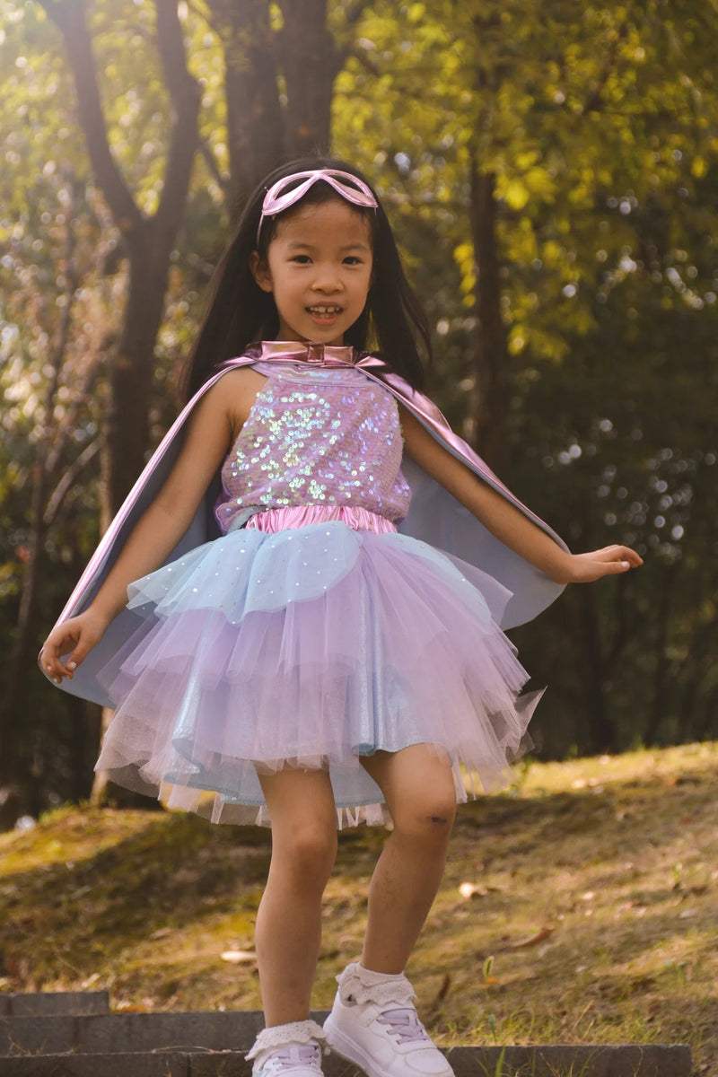 Super - Duper Tutu/Cape/Mask, Metallic Pink/Light Blue - Lemon And Lavender Toronto