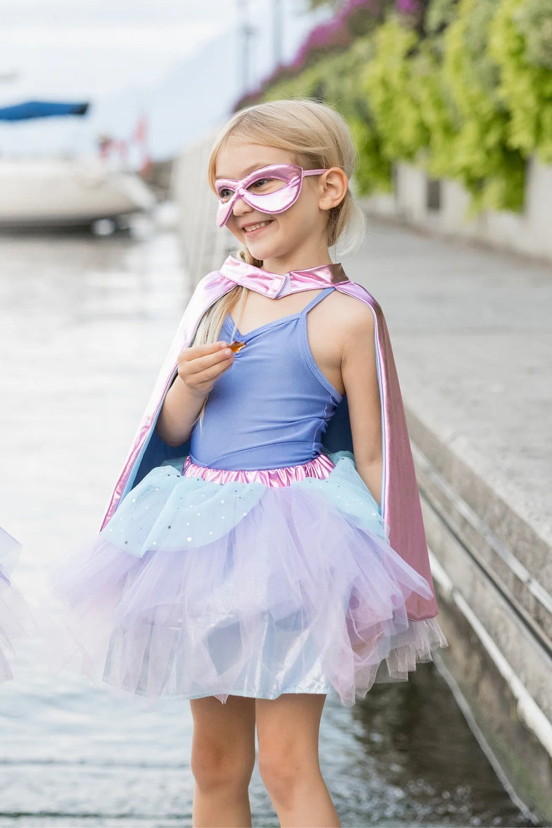 Super - Duper Tutu/Cape/Mask, Metallic Pink/Light Blue - Lemon And Lavender Toronto