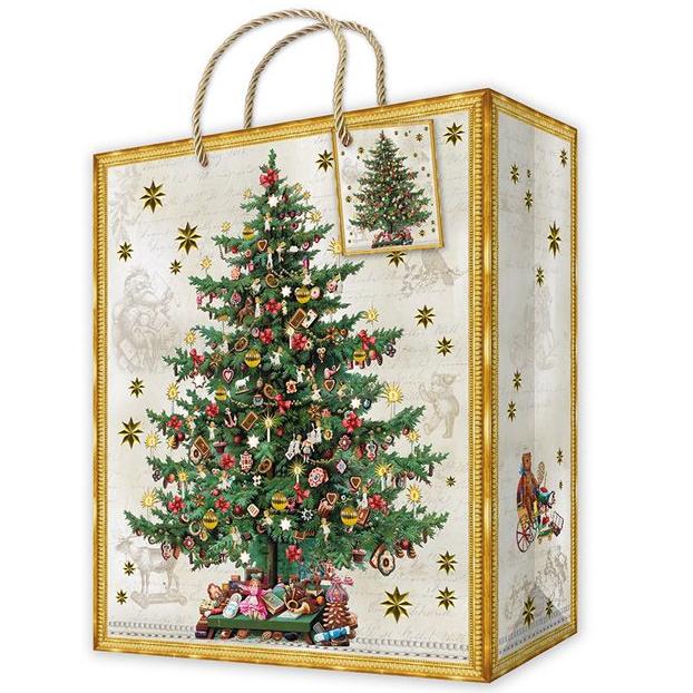 Vintage Christmas Tree Small Gift Bag