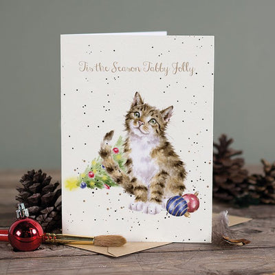 'Tabby Jolly' cat Christmas Card - Lemon And Lavender Toronto