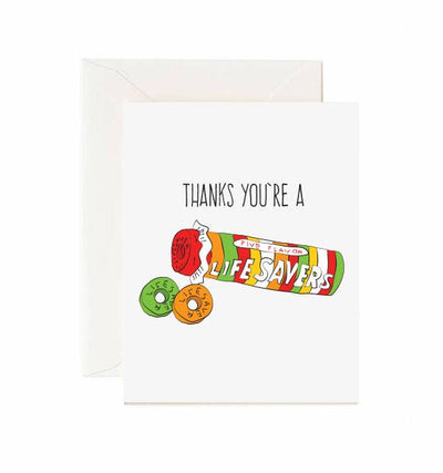 Thanks You're A Lifesaver - Greeting Card - Lemon And Lavender Toronto