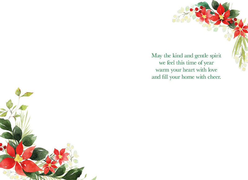 Thinking of You Poinsettias Wreath Christmas Card - Lemon And Lavender Toronto