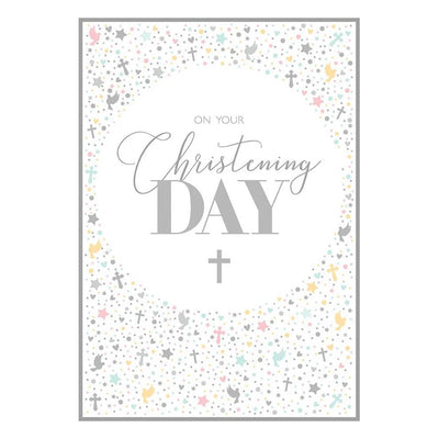 Tiny Cross Christening Card - Lemon And Lavender Toronto