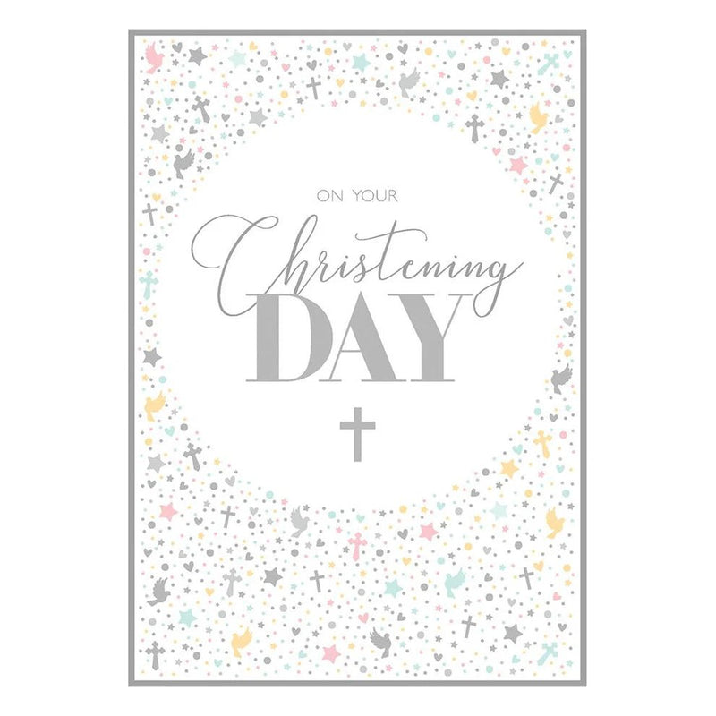 Tiny Cross Christening Card - Lemon And Lavender Toronto