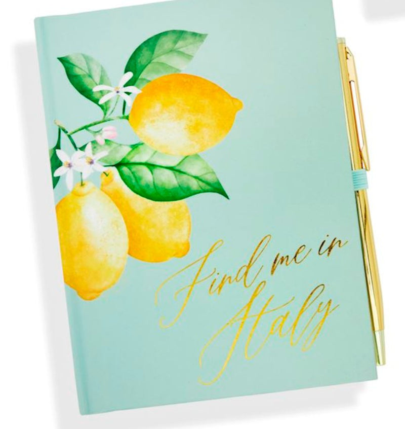 Travel Notebook w/Gold Pen - Lemon And Lavender Toronto