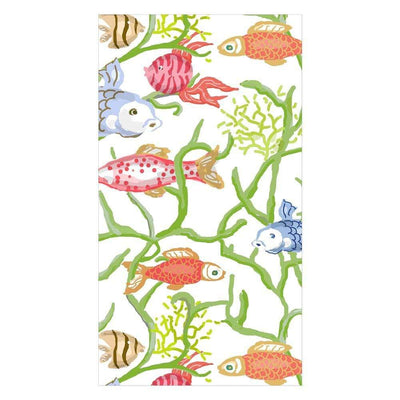 Tropical Reef Paper Guest Towel Napkins in White - 15 Per Pack - Lemon And Lavender Toronto