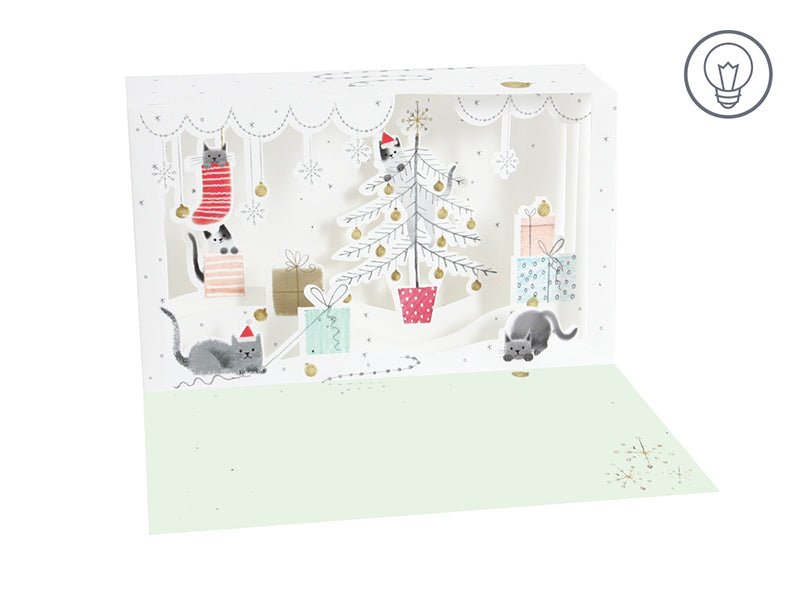 Trouble Cats - Light Up💡Holiday Card - Lemon And Lavender Toronto