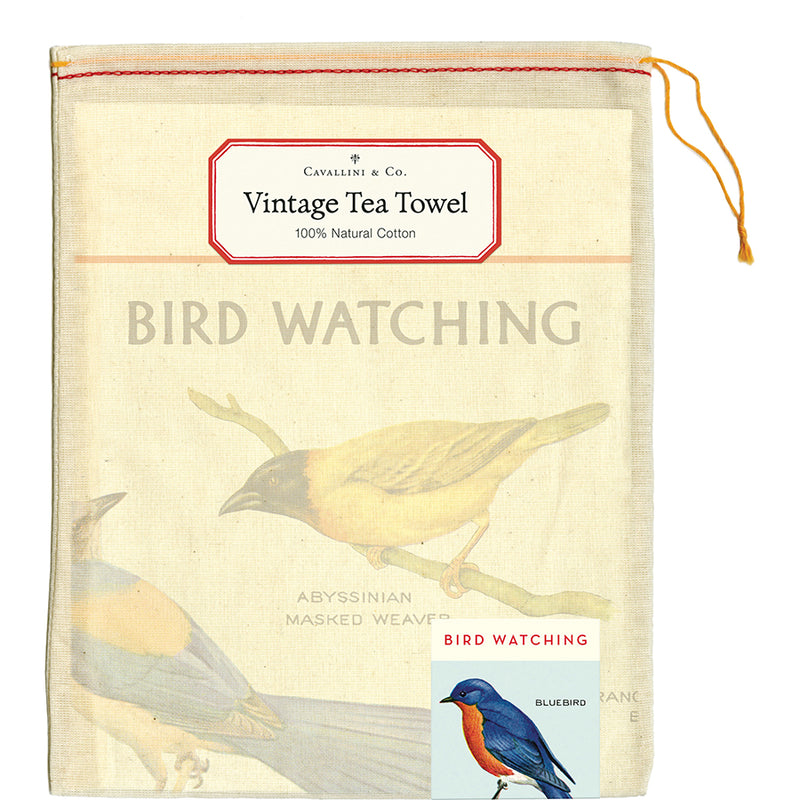Bird Watching Tea Towel- Cavallini