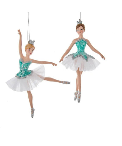 Turquoise and White Ballerina Ornaments, 2 Assorted - Lemon And Lavender Toronto