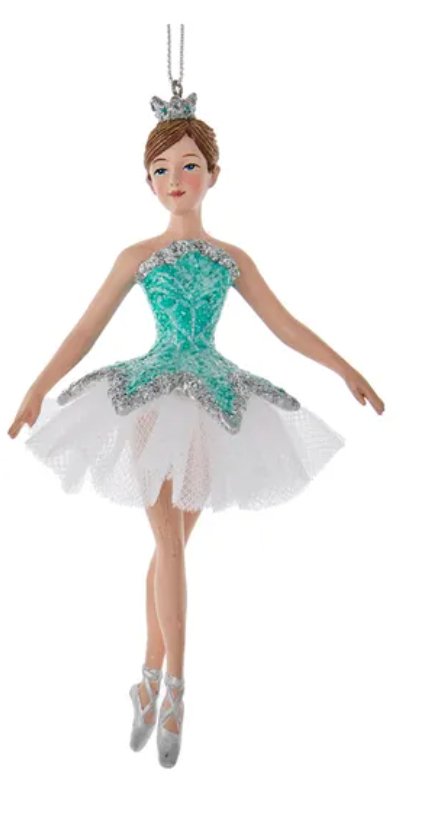 Turquoise and White Ballerina Ornaments, 2 Assorted - Lemon And Lavender Toronto